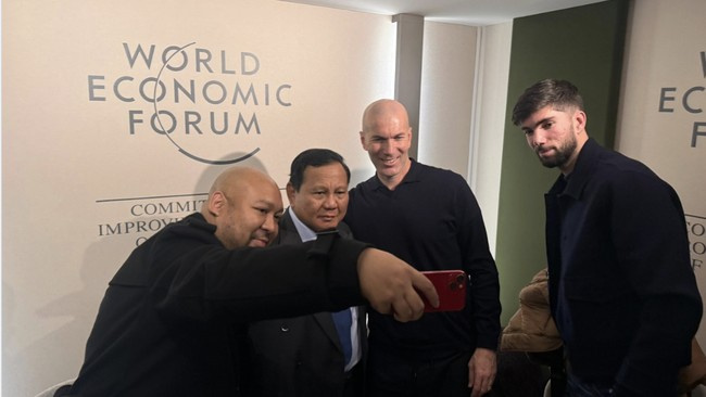 Prabowo Bertemu Zinedine Zidane di Davos, Bahas Karier&nbsp;Theo